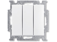 ABB-basic55 3x1-polet afbryder, mat hvid, 16A, 1 modul, leveresinklusive tangenter