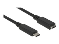 Delock - USB-forlengelseskabel - USB-C (hann) til USB-C (hunn) - USB 3.1 Gen 1 - 3 A - 1 m - svart