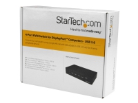 StarTech.com 4 Port DisplayPort KVM Switch - DP KVM Switch with Audio and Built-in USB 3.0 Hub for Peripherals - 4K 30Hz (SV431DPU3A2) - KVM / lyd / USB-svitsj - 4 x KVM/lyd/USB + 3 x SuperSpeed USB - 1 lokalbruker - rackmonterbar - AC 120/230 V / DC