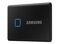 Samsung T7 Touch MU-PC1T0K - Solid State Drive - kryptert - 1 TB - ekstern (bærbar) - USB 3.2 Gen 2 (USB-C kontakt) - 256-bit AES - svart