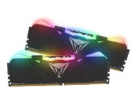 Patriot Extreme Performance Viper RGB - DDR4 - sett - 16 GB: 2 x 8 GB - DIMM 288-pin - 4133 MHz / PC4-33000 - CL19 - 1.4 V - ikke-bufret - ikke-ECC - svart