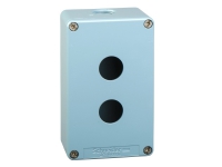 SCHNEIDER ELECTRIC Trykknapkasse kapsling. Med 2 huller lys blå. 80 x 130 x 49 mm. Metal