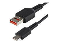 StarTech.com 3ft (1m) Secure Charging Cable, USB-A to USB-C Data Blocker Charge-Only Cable, No-Data Power-Only Charger Cable for Phone/Tablet, Data Blocking USB Protector Adapter Cable - 5V at 2.4A (12W max) (USBSCHAC1M) - USB-kabel - USB (kun strøm)