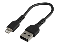 StarTech.com 15cm(6 in) Durable Black USB-A to Lightning Cable, Heavy Duty Rugged Aramid Fiber USB Type A to Lightning Charger/Sync Power Cord, Apple MFi Certified iPad/iPhone 12 Pro Max - iPhone 7/8/11/11 Pro (RUSBLTMM15CMB) - Lightning-kabel - USB