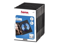 Hama DVD Slim Box - Lagrings-DVD smal jewel case - kapasitet: 1 DVD - svart (en pakke 25)