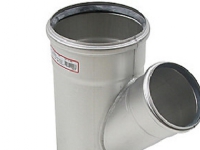 Blücher gr.rør 45gr.160.110mm - m.O-ring RF. AISI 316L.Syrefast stål