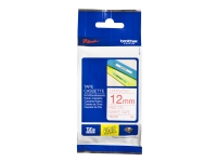 Brother TZ232 - Rødt på hvitt - Rull (1,2 cm x 8 m) 1 stk skriverteip - for P-Touch PT-1080, 1090, 1230, 1290, 18, 2030, 2430, 2730, 3600, 7100, 9700, 9800, PT-GL-200