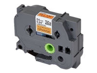 Brother TZe-B51 - Standardklebemiddel - svart på fluorescerende oransje - Rull (2,4 cm x 5 m) 1 cassette(s) laminert teip - for Brother PT-D600 P-Touch PT-D800, E550, E800, P900, P950 P-Touch Cube Plus PT-P710