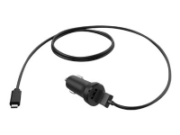 Sony AN430 - Bilstrømadapter - 4.8 A - 2 utgangskontakter (2 x USB) - på kabel: USB-C - svart - for XPERIA 1, 10, L2, L3, XA1, XA2, XZ1, XZ2, XZ3