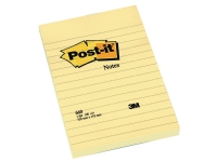 Post-it large notes canary yellow, gul, linjerede, 101 mm x 152 mm