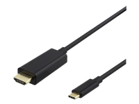 DELTACO USBC-HDMI1020-K - Ekstern videoadapter - USB-C - HDMI - svart