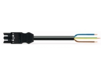 WAGO Winsta® Tilslutningskabel hunstik-fri ende 3G2,5mm² 3 meter, sort