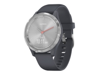 Garmin vívomove 3S - 39 mm - granittblå - smartklokke med bånd - silikon - granittblå - håndleddstørrelse: 110-175 mm - monokrom - Bluetooth, ANT+ - 24.5 g