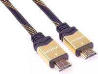 PremiumCord KPHDMET015, 1,5 m, HDMI Type A (Standard), HDMI Type A (Standard), 3D, 10,2 Gbit/s, Svart, Gull