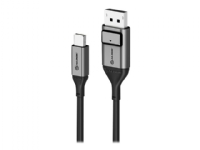 ALOGIC Ultra - DisplayPort-kabel - Mini DisplayPort (hann) til DisplayPort (hann) låst - DisplayPort 1.4 - 1 m - 8 K 60 Hz (7680 x 4320) støtte - romgrå