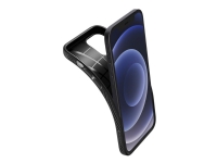 Spigen Liquid Air - Baksidedeksel for mobiltelefon - termoplast-polyuretan (TPU) - matt svart - 6.1 - for Apple iPhone 12, 12 Pro