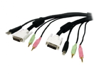 StarTech.com 4-in-1 USB DVI KVM Cable - Keyboard / video / mouse / audio extender - 4 pin USB Type A, mini-phone stereo 3.5 mm , DVI-I (USBDVI4N1A10) - Tastatur/video/mus/lyd-forlengelseskabel - USB, ministereojakk, DVI-I til ministereojakk, USB-type