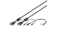 Goobay SVGA Audio Cable - 5m, 5 m, VGA (D-Sub), VGA (D-Sub), Audio 3.5 mm
