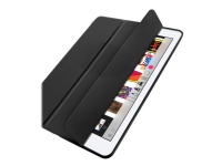 eSTUFF - Skjermdeksel for nettbrett - polyuretanlær, termoplast-polyuretan (TPU) - svart - 9.7 - for Apple 9.7-inch iPad (5. generasjon, 6. generasjon)