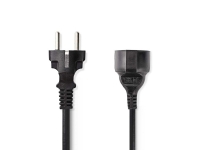 Nedis - Strømforlengelseskabel - CEE 7/7 (hann) til CEE 7/7 (hunn) - 250 V - 16 A - 5 m - rund - svart