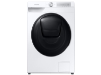 Samsung WD90T654DBH, Frontmatet, Frittstående, Hvit, Venstre, Sort, Sort