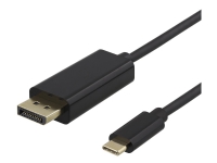 DELTACO - Ekstern videoadapter - USB-C - DisplayPort - svart
