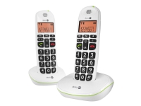 DORO PhoneEasy 100W Duo - Trådløs telefon med anrops-ID - DECT\GAP - hvit + ekstra håndsett
