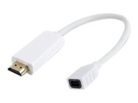 MicroConnect - Standard - video adapter - Mini DisplayPort hunn til HDMI hann - 10 cm - hvit