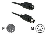 ICIDU - Tastatur/mus-forlengelseskabel - PS/2 (hann) til PS/2 (hunn) - 1.8 m - svart