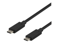 DELTACO - USB-kabel - USB-C (hann) til USB-C (hann) - USB 3.1 Gen 2 - 25 cm - svart
