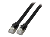 EFB-Elektronik - Koblingskabel - RJ-45 (hann) låst til RJ-45 (hann) låst - 50 cm - U/FTP - CAT 6a - formstøpt, flat - svart