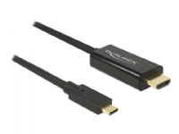Delock - Ekstern videoadapter - Parade PS176 - USB-C - HDMI - svart