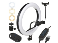 Ringlys 12 LED 20W Maclean Energy MCE612, mulighed for at ændre farve 3200K-5600K og lysstyrke 10-100%