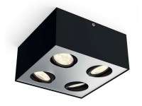 Philips WarmGlow LED Firedobbelt Box-spotlys, Overflateegnet, Ikke-utskiftbare pærer, 4 ampuller, LED, 18 W, 2700 K