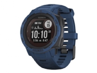 Garmin Instinct Solar - Sportsur med bånd - silikon - håndleddstørrelse: 132-224 mm - monokrom - Bluetooth, ANT+ - 53 g - tidal blue