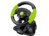 Esperanza HIGH OCTANE XBOX-Edition Gaming Lenkrad mit Gas- und Bremspedal für XBOX 360, Playstation 3 und PC mit Vibration und 13 Action-Tasten, Playstation 3,Xbox 360, Svart, Grønn