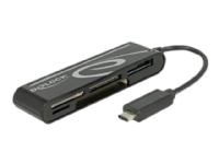 Delock USB 2.0 Card Reader USB Type-C male 5 Slots - Kortleser - alt-i-1 (Multiformat) - USB-C