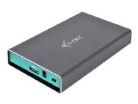 i-Tec MySafe - Drevkabinett med strømindikator, %AC-adapter, +USB kabel, på/av-strømbryter - 2.5 - SATA 6Gb/s - 600 MBps - USB 3.0 - grå, blå