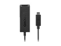 Lenovo USB-C to Ethernet Adapter - Nettverksadapter - USB-C - Gigabit Ethernet x 1 - svart - for IdeaCentre AIO 3 24 ThinkCentre M70q Gen 2 ThinkPad X1 Carbon Gen 10