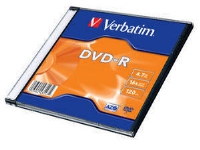 Verbatim - DVD-R - 4.7 GB 16x - matt sølv - smalt cover