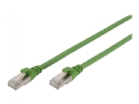 DIGITUS Professional PUR - Koblingskabel - RJ-45 (hann) til RJ-45 (hann) - 1 m - SFTP - CAT 6a - med støvel, halogenfri, formstøpt, uten hindringer, flertrådet - grønn