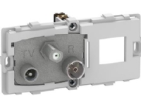 LAURITZ KNUDSEN FUGA® Antenne/Dataudtag 2 modul multimedie, TV, R og RJ45 slutdåse, type TD372 - Uden afdækning.