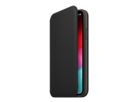 Apple Folio - Lommebok for mobiltelefon - lær - svart - for iPhone XS