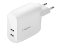 Belkin BOOST CHARGE - Strømadapter - 40 watt - Fast Charge, PD 3.0 - 2 utgangskontakter (2 x USB-C)