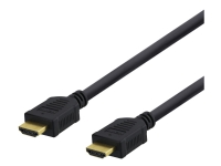 DELTACO HDMI-1005D - HDMI-kabel med Ethernet - HDMI hann til HDMI hann - 50 cm - svart - 4K-støtte