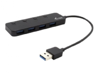i-Tec USB 3.0 Metal HUB 4 Port with individual On/Off Switches - Hub - 4 x SuperSpeed USB 3.0 - stasjonær