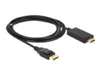 Delock - Adapterkabel - DisplayPort hann til HDMI hann - 2 m - tredobbeltskjermet snodd ledningspar - svart - passiv