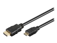 MicroConnect - High Speed - HDMI-kabel med Ethernet - mini-HDMI hann til HDMI hann - 2 m - svart - 4 K 60 Hz (4096 x 2160) støtte
