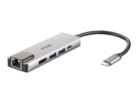 D-Link DUB-M520 - Dokkingstasjon - USB-C / Thunderbolt 3 - HDMI - GigE