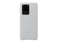 Samsung Leather Cover EF-VG988 - Baksidedeksel for mobiltelefon - aluminium, lær - lysegrå - for Galaxy S20 Ultra, S20 Ultra 5G